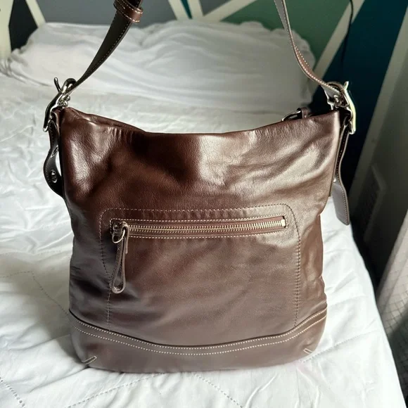 Coach Legacy Leather Hobo Bag – Dark Brown Leather | Adjustable Strap - Picture 2 of 11